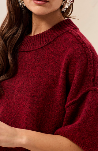 CRIMSON DREAM DOLMAN SWEATER