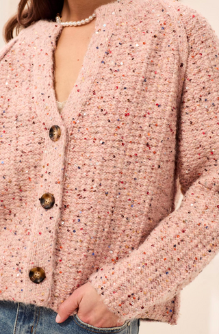 CONFETTI TWEED CARDI