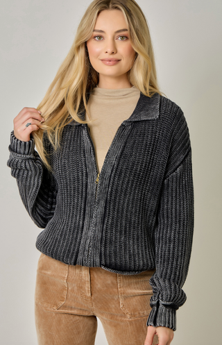 CHARCOAL CHARM SWEATER JACKET