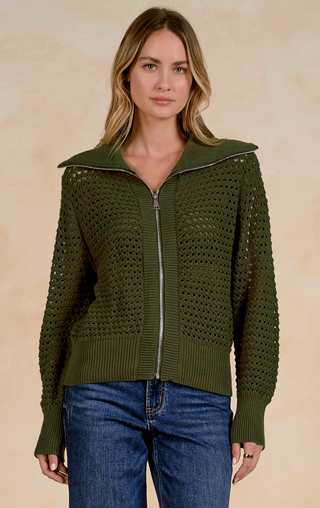 OLIVE GROVE ZIP SWEATER