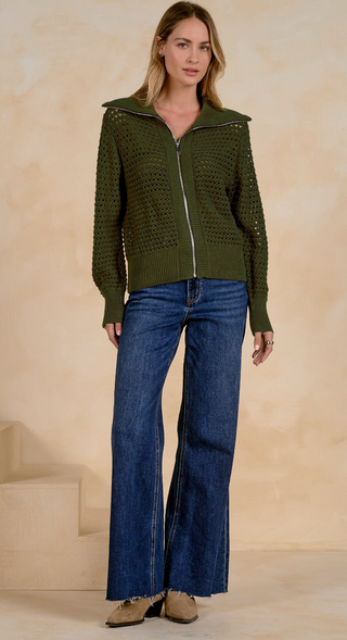 OLIVE GROVE ZIP SWEATER