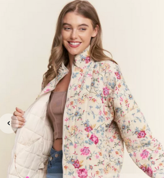 J.nna - FLORAL QUILTED JACKET