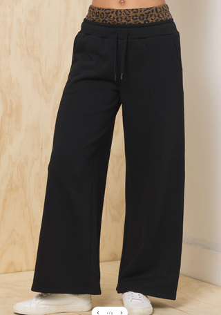 VH-LEOPARD DOUBLE WAIST PANTS