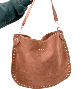 PS-ROSALIE THE RIVET SUEDE HOBO