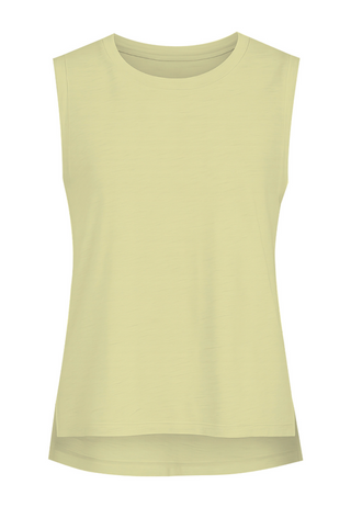 soft yellow sleeveless loose fit tank top