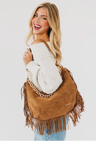 LORETTA SUEDE FRINGE BAG