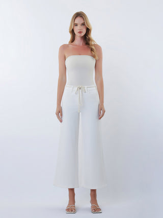 OLIVIA WHITE CROP DENIM
