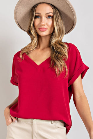 ES-CASUAL VNECK TOP