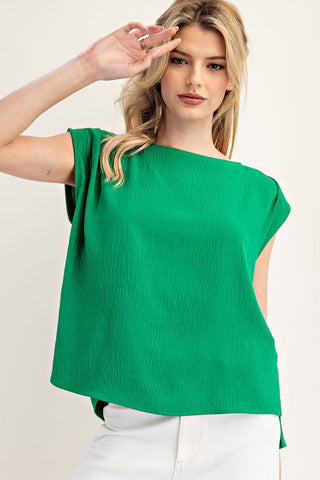ES-CRINKLE H/L TOP-GRN