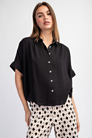 ES- SHORT SLEEVE BD TOP-BLK