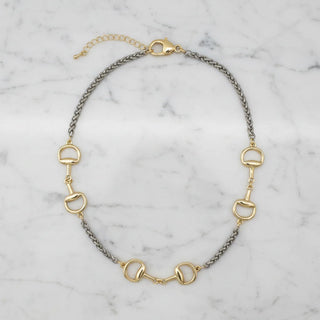 Two-Tone Equestrian Link Necklace