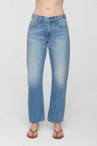 LEXI MID RISE STUDDED DENIM