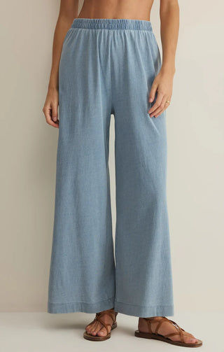 Light blue wide-leg pants 