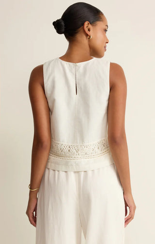 WHITE EMBROIDERED TANK