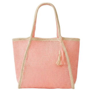 WOVEN STRAW TOTE BAG