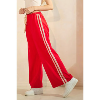 MIT-TERRY LACE STRIPE PANT
