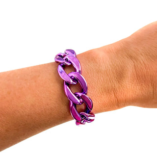 PURPLE CHUNKY CHAIN BRACELET