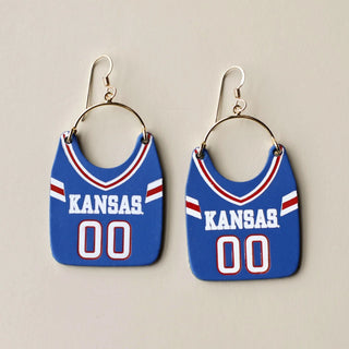 KU FOOTBALL JERSEY EARRINGS