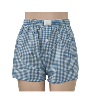 Gingham Boxer Shorts-BLUE