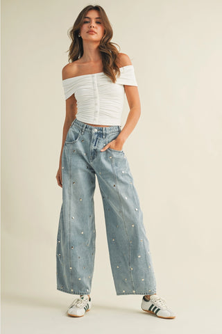 ELLA STUDDED LIGHT BLUE BARREL