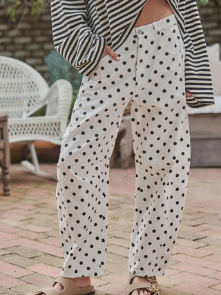 polka dot jeans white and black
