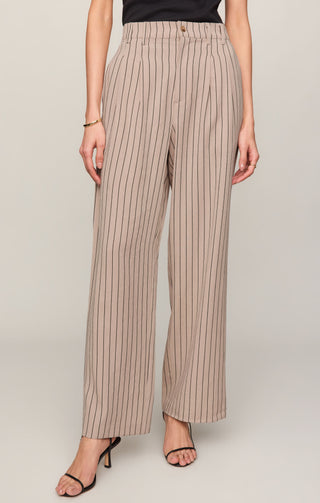 BEIGE PINSTRIPE TROUSERS