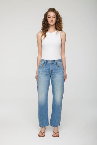 LEXI MID RISE STUDDED DENIM
