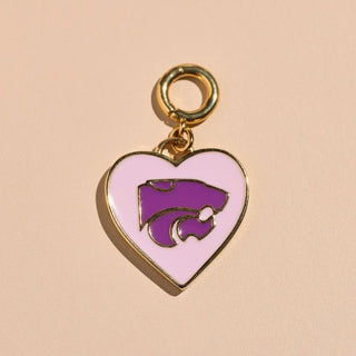 K STATE WILDCAT HEART CHARM