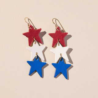 RED, WHT & BLUE LIBERTY EARRINGS
