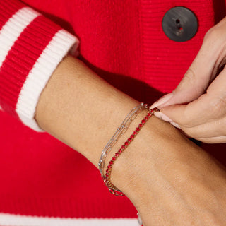 N&S- RED TENNIS BRACELET