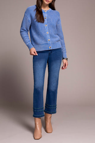 TRIBAL- SWEATER CARDIGAN-BLUE
