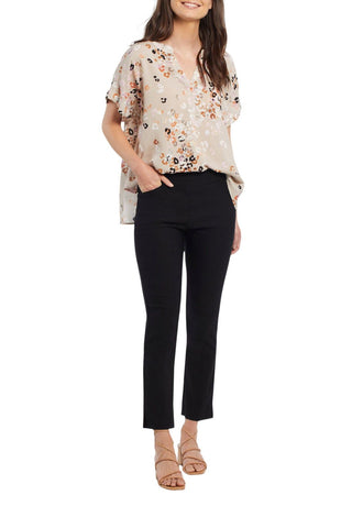 TRIBAL-SLIMMING ANKLE PANTS-BLK