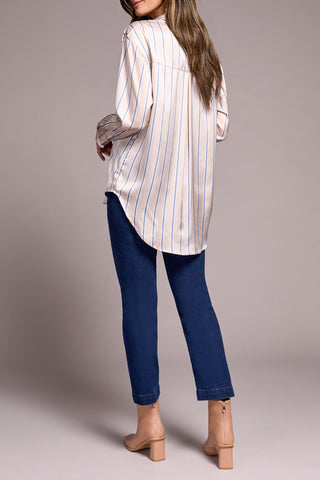 TRIBAL-SHIRT W/ CUTS-BEIGE