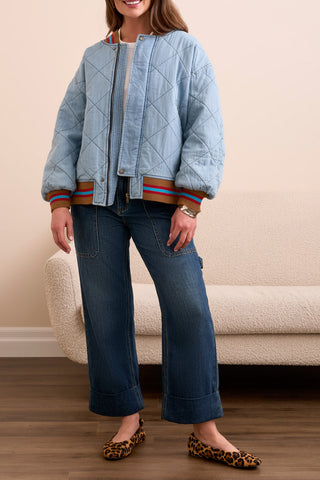 TRIBAL-QUILTED BOMBER JACKET